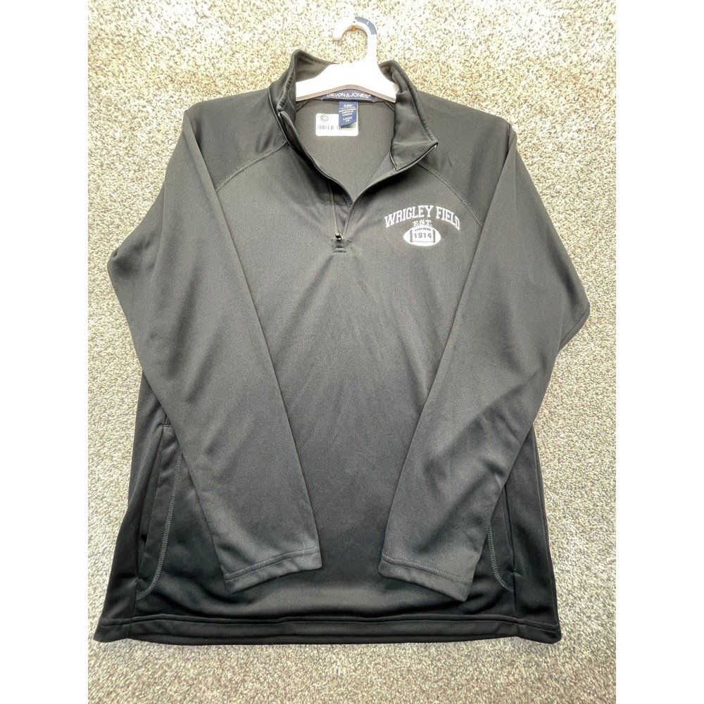 Devon & Jones Pullover Women L Black NEW Wrigley Field Quarter Zip DG20W